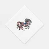 ヴィンテージ愛国馬立ち上がりベクターTシャツデザイン スタンダードランチョンナプキン (角)