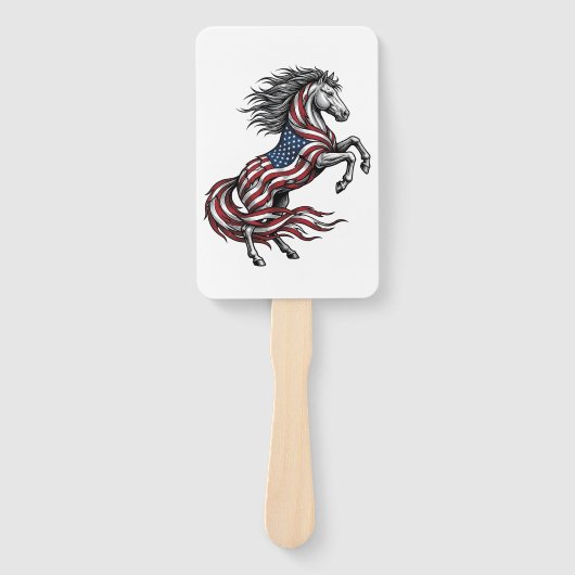 ヴィンテージ愛国馬立ち上がりベクターTシャツデザイン ハンドファン (正面)