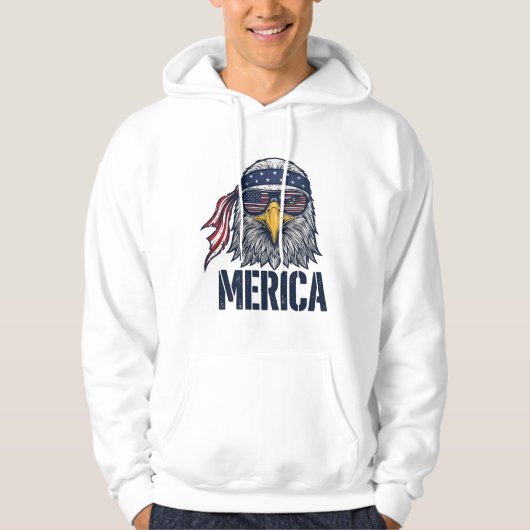 ヴィンテージ愛国鷲Merica Tシャツデザイン_1 パーカ (正面)