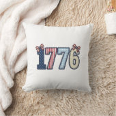 ヴィンテージ愛国1776リボンTシャツデザイン_1 クッション (ブランケット)