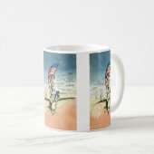 ヴィンテージ愛国、アメリカ·ライディング·イーグル（旗付き） コーヒーマグカップ (正面右)