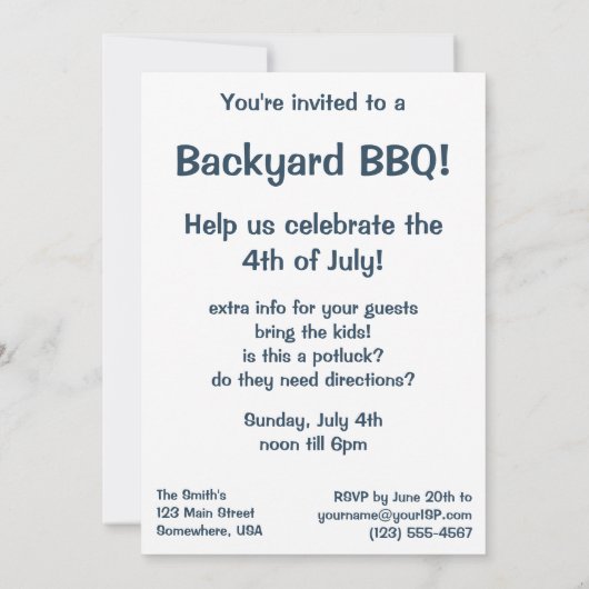 ヴィンテージ愛国、熱気球子供パーティ 招待状 (裏面)