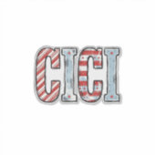 ヴィンテージ愛国CICI名ベクターTシャツデザイン_1 シール (正面)