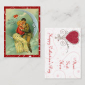 ヴィンテージ愛好家ムーンバレンタインラブノート ノートカード (正面/裏面)