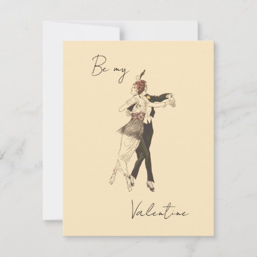 ヴィンテージ愛好家踊りバレンタインズデイカード (正面)