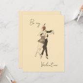 ヴィンテージ愛好家踊りバレンタインズデイカード カード (正面/裏面インサイチュ)