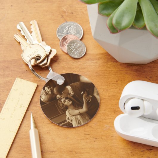 ヴィンテージ愛好家、ラブロマンスロマンチックな音楽 キーホルダー (デスク)