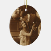 ヴィンテージ愛好家、ラブロマンスロマンチックな音楽 セラミックオーナメント (右)