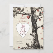 ヴィンテージ愛木-あなたの写真の結婚式の招待を加えて下さい 招待状 (正面)