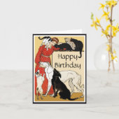 ヴィンテージ愛玩動物誕生日カード カード (黄色い花)