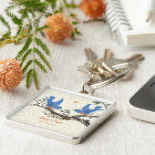 ヴィンテージ愛結婚鳥のキーチェーン キーホルダー (側面)