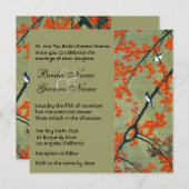 ヴィンテージ愛鳥の秋の結婚式招待状 招待状 (正面/裏面)