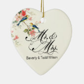 ヴィンテージ愛鳥氏及び夫人|の白い写真 セラミックオーナメント (右)