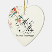 ヴィンテージ愛鳥氏及び夫人|の白い写真 セラミックオーナメント (左)