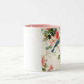 ヴィンテージ愛鳥|の赤面のピンクの白 ツートーンマグカップ (中央)