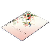 ヴィンテージ愛鳥|の赤面のピンクの白 ノートブック (左側)