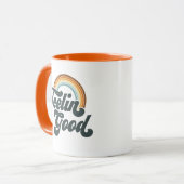 ヴィンテージ感じの良い虹 マグカップ (正面左)