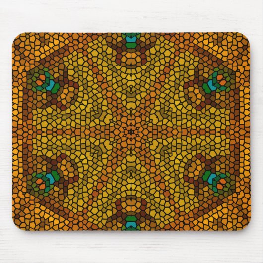 ヴィンテージ感じ – 複雑な抽象デザインタイル –  マウスパッド (正面)