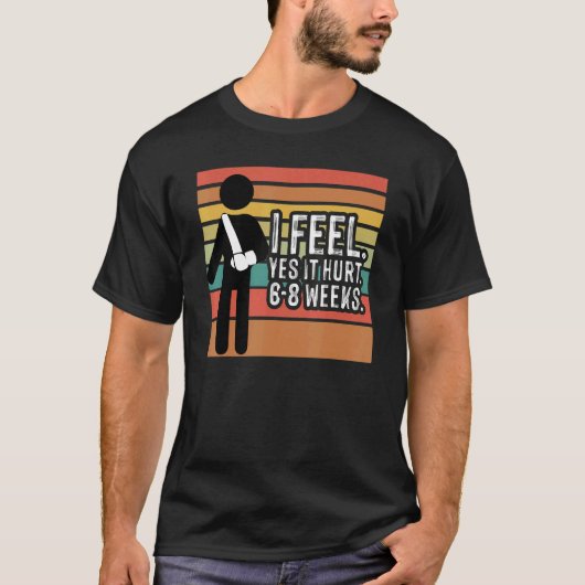 ヴィンテージ感じIyesそれが6 8週壊れた腕Bを傷つけた Tシャツ (正面)