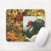 ヴィンテージ感のある感謝祭, 野生の七面鳥と秋の色彩 マウスパッド (マウス)