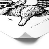 ヴィンテージ感のある野生のアライグマのミーム 楽しいゴミ袋 ポスター (角)