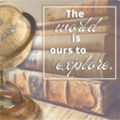 ヴィンテージ感動的トラベル14"x14"ビニール シール (正面)