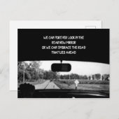 ヴィンテージ感動的写真リアビュー鏡車 シーズンポストカード (正面/裏面)