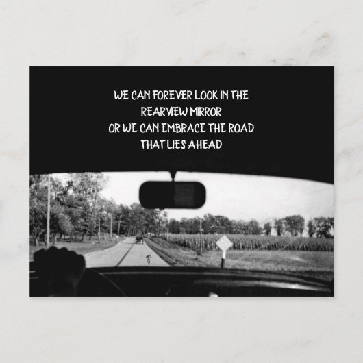 ヴィンテージ感動的写真リアビュー鏡車 シーズンポストカード (正面)