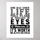 ヴィンテージ感動的引用文は良い生活を送る ポスター (正面)