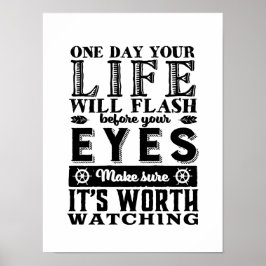 ヴィンテージ感動的引用文は良い生活を送る ポスター