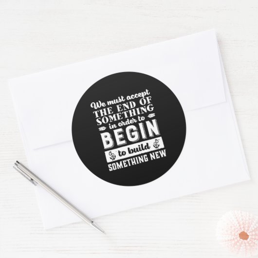 ヴィンテージ感動的引用文 ラウンドシール (封筒)