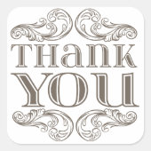 ヴィンテージ感謝していタイポグラフィ スクエアシール (正面)
