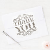 ヴィンテージ感謝していタイポグラフィ スクエアシール (封筒)