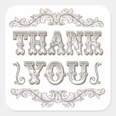 ヴィンテージ感謝していタイポグラフィ スクエアシール (正面)