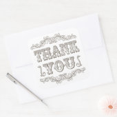 ヴィンテージ感謝していタイポグラフィ スクエアシール (封筒)