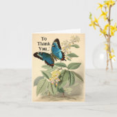 ヴィンテージ感謝していバタフライユカード カード (黄色い花)