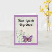 ヴィンテージ感謝していバタフライユー・カード カード (黄色い花)