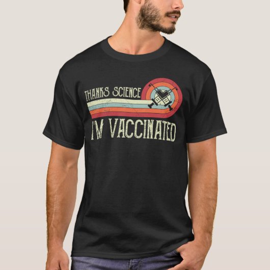 ヴィンテージ感謝してい科学Iはバ得ンの予防接種 Tシャツ (正面)