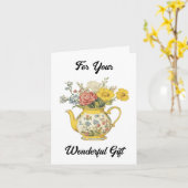 ヴィンテージ感謝していTeapot-Youカード カード (黄色い花)