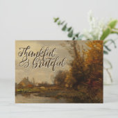 ヴィンテージ感謝と感謝の秋コテージ シーズンカード (スタンド正面)