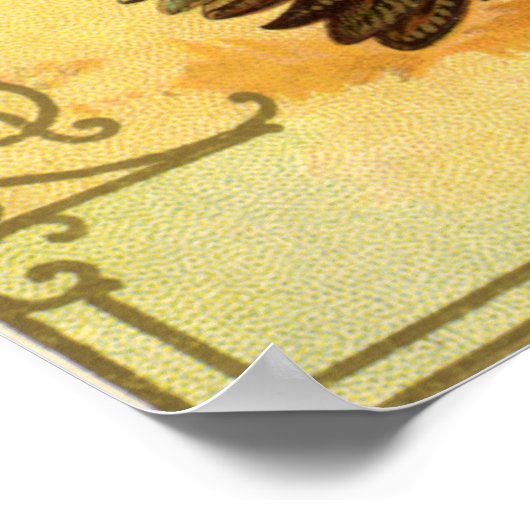 ヴィンテージ感謝の挨拶 ポスター (角)