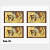 ヴィンテージ感謝の挨拶 長方形シール (シート)