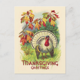 ヴィンテージ感謝七面鳥はがき シーズンポストカード