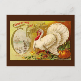 ヴィンテージ感謝七面鳥はがき シーズンポストカード
