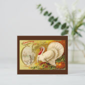 ヴィンテージ感謝七面鳥はがき シーズンポストカード (スタンド正面)