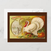 ヴィンテージ感謝七面鳥はがき シーズンポストカード (正面/裏面)