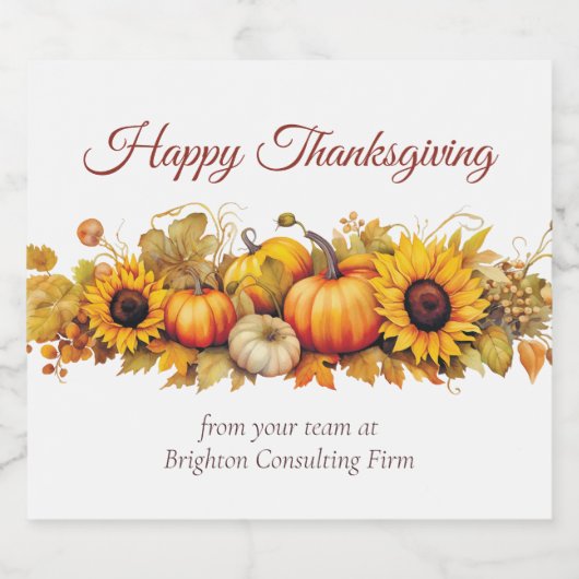 ヴィンテージ感謝型パンプキンスカスタムズ社パーティー スパークリングワインラベル (シングルラベル)