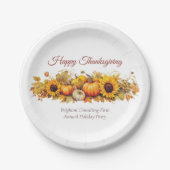 ヴィンテージ感謝型パンプキンスカスタムズ社パーティー ペーパープレート (正面)