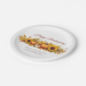 ヴィンテージ感謝型パンプキンスカスタムズ社パーティー ペーパープレート (アングル)