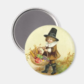 ヴィンテージ感謝型ラウンドマグネット マグネット (正面/裏面)